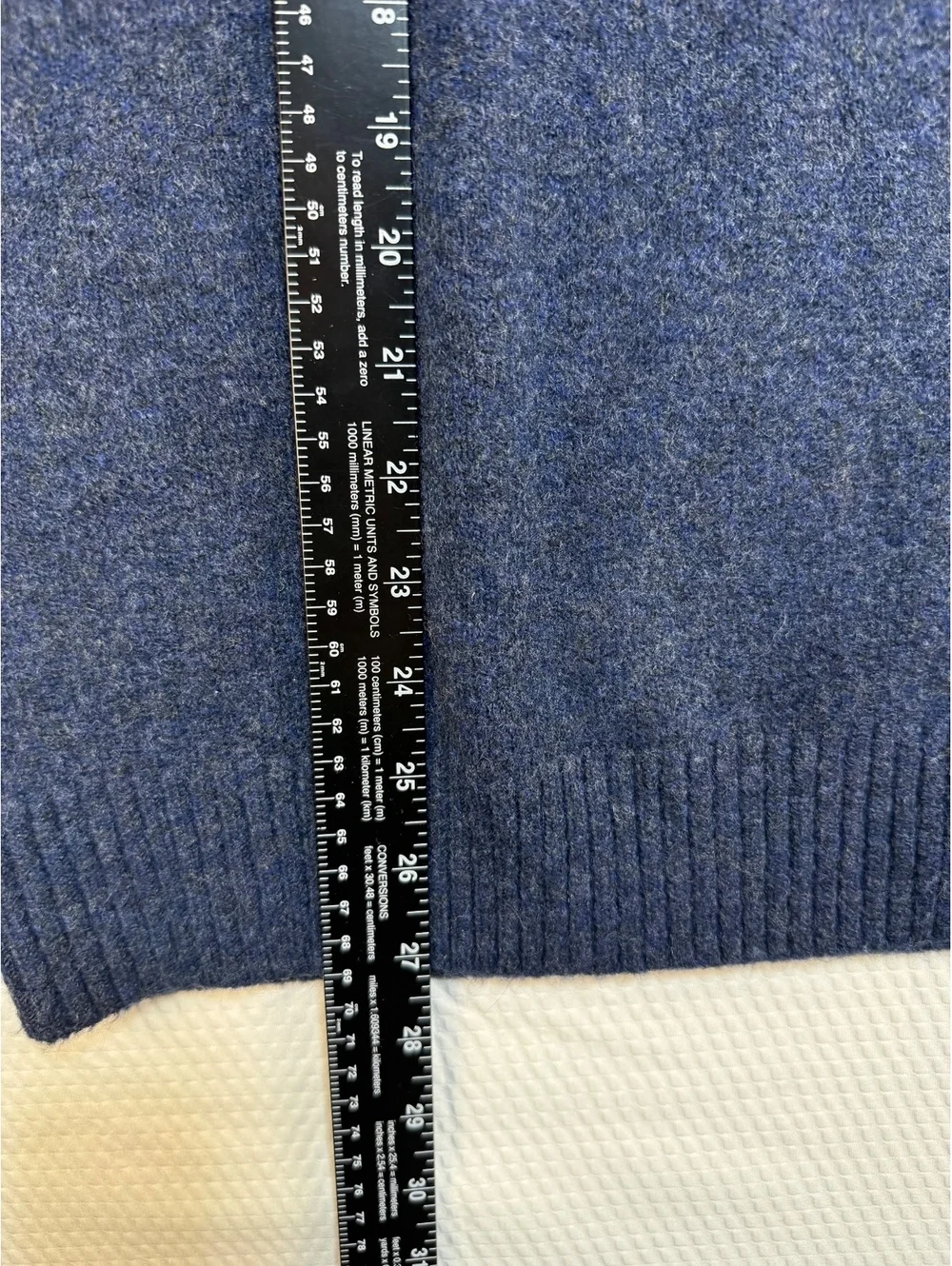 Gap Men’s Large Navy Blue Heathered Wool Blend Crewneck Sweater Pullover